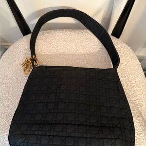 Dior Black Cannage Nylon Vintage Shoulder Bag